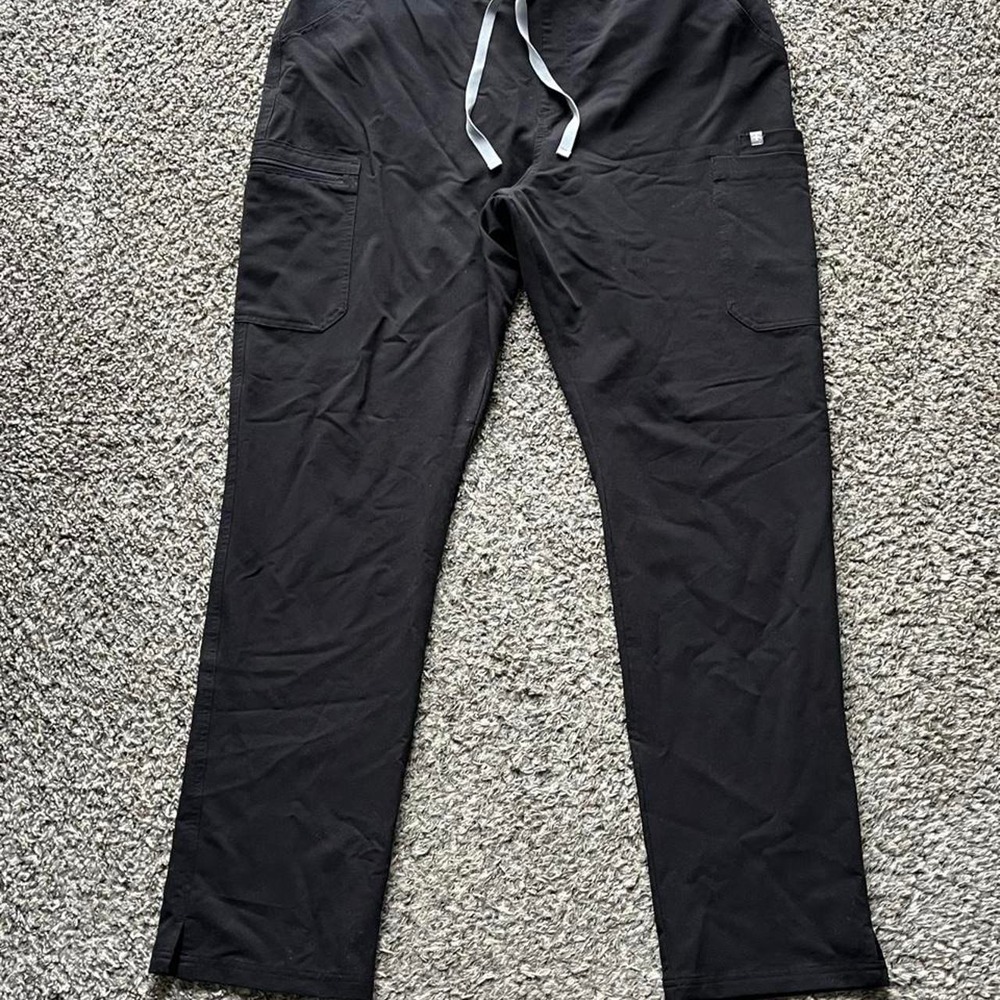 Figs Yola Slim Fit Black Scrub Pants Women XL Tall TW2000T Medical Nursing